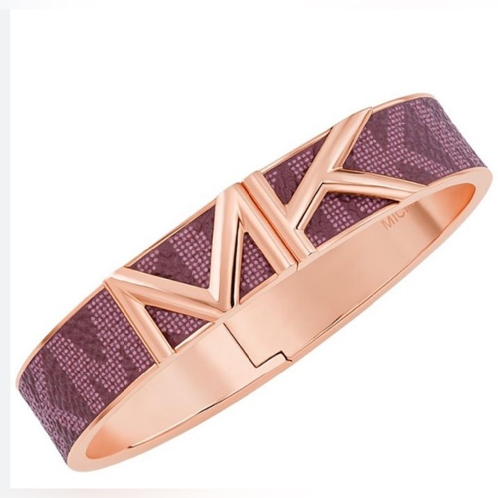 Michael Kors Women's Rose Gold-Tone Mott Bangle Bracelet - Rose Gold brand new
